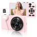 Digital Camera with Front Rear Lens,Autofocus 64MP 4K Camera with 32GB Card,Portable Compact Point and Shoot Camera with Metal Shell,2000mAh Battery. Available at Crazy Sales for $73.99