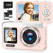 Digital Camera,5K Vlogging Camera for Photography,80MP Dual Screen Point and Shoot Digital Camera with Auto Focus,18X Zoom,2 Batteries,32GB Card (Pink). Available at Crazy Sales for $79.99