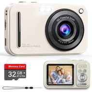 Detailed information about the product Digital Camera,Autofocus 48MP FHD 1080P Camera for Kids with 16X Zoom Anti Shake,Compact Portable Small Point and Shoot Digital Cameras with 32GB Memory Card,Beige