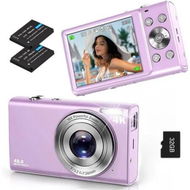 Detailed information about the product Digital Camera,Autofocus UHD 4K Vlogging Camera with 32GB Card,48MP 16X Digital Zoom Digital Camera,Anti-Shake Portable Compact Point Shoot Camera (Purple)