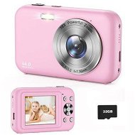 Detailed information about the product Digital Camera,FHD 1080P Kids Camera with 32GB Card Battery,Anti-Shake 16X Digital Zoom,44MP Point Shoot Camera,Compact Portable Small Gift Camera for Kid Teen Student Girl Boy (Pink)