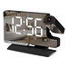 Digital Clock, Alarm Clock Bedside with Projection, 7.3 inch Mirror Clock with 180 Degree Rotating Projector for Desk Teens, Black. Available at Crazy Sales for $24.95