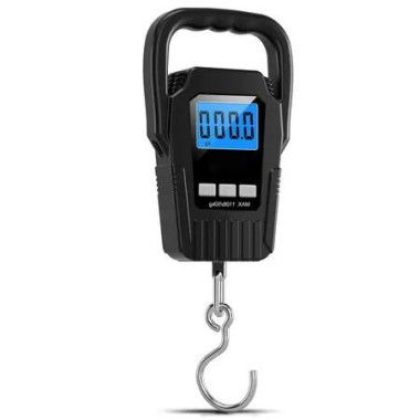 Digital Fishing Scale with 110lb/50kg Capacity, Upgraded Large Handle for easy grip, Backlit LCD Display for clear visibility, Perfect gift for Fishing Man(Black)