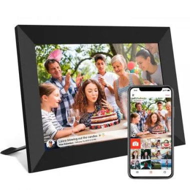 Digital Photo Frame Smart WiFi 10.1 Inch LCD Touchscreen IPS 32GB Storage Auto Rotate Portrait Landscape Share Memory Modern Decor