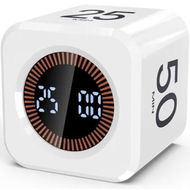 Detailed information about the product Digital Pomodoro Timer Cube 5/10/25/50min,Visual Productivity Flip Timer for Kids Classroom Desk,Silent and Sound Mode for ADHD Study Work (White)
