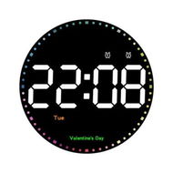 Detailed information about the product Digital Wall Clock with Remote, Colorful Dynamic LED Large Display with Time Date Temp Week, Wall Clock for Office Kitchen Living Room Decor