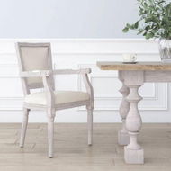 Detailed information about the product Dining Chair Beige Linen