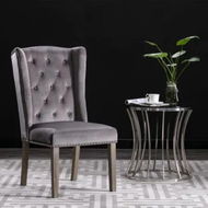 Detailed information about the product Dining Chair Grey Velvet