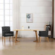 Detailed information about the product Dining Chair With Armrests Grey Fabric