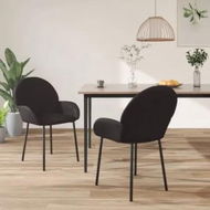 Detailed information about the product Dining Chairs 2 pcs Black Faux Leather