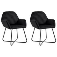 Detailed information about the product Dining Chairs 2 Pcs Black Velvet