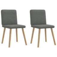 Detailed information about the product Dining Chairs 2 pcs Dark Grey Fabric