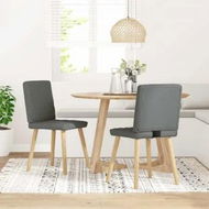 Detailed information about the product Dining Chairs 2 pcs Dark Grey Fabric