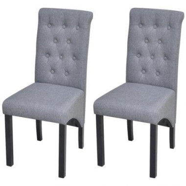 Dining Chairs 2 Pcs Fabric Dark Grey