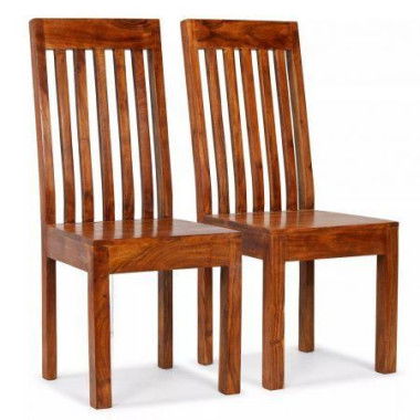 Dining Chairs 2 Pcs Solid Wood With Sheesham Finish Modern