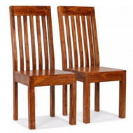 Detailed information about the product Dining Chairs 2 Pcs Solid Wood With Sheesham Finish Modern