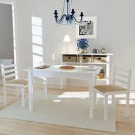 Detailed information about the product Dining Chairs 2 pcs White Solid Rubber Wood and Velvet