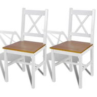 Detailed information about the product Dining Chairs 2 Pcs Wood White And Natural Colour