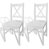 Detailed information about the product Dining Chairs 2 Pcs Wood White