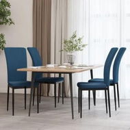 Detailed information about the product Dining Chairs 4 pcs Blue Velvet