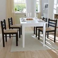 Detailed information about the product Dining Chairs 4 pcs Brown Solid Rubber Wood and Velvet