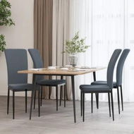 Detailed information about the product Dining Chairs 4 pcs Dark Grey Velvet