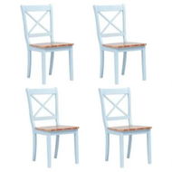 Detailed information about the product Dining Chairs 4 pcs Grey and Light Wood Solid Rubber Wood