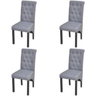 Detailed information about the product Dining Chairs 4 Pcs Light Grey Fabric