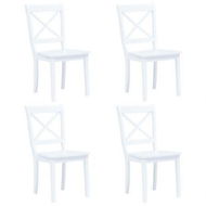 Detailed information about the product Dining Chairs 4 pcs White Solid Rubber Wood