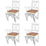 Detailed information about the product Dining Chairs 4 Pcs Wood White And Natural Colour