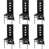 Detailed information about the product Dining Chairs 6 pcs Black Faux Leather