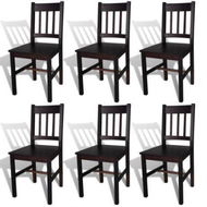 Detailed information about the product Dining Chairs 6 Pcs Brown Pinewood