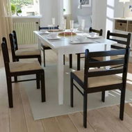 Detailed information about the product Dining Chairs 6 pcs Brown Solid Wood and Velvet