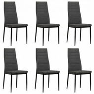 Detailed information about the product Dining Chairs 6 Pcs Dark Grey Fabric