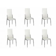 Detailed information about the product Dining Chairs 6 pcs White Faux Leather