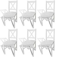 Detailed information about the product Dining Chairs 6 Pcs White Pinewood