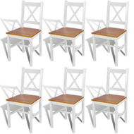 Detailed information about the product Dining Chairs 6 Pcs White Pinewood