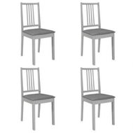 Detailed information about the product Dining Chairs With Cushions 4 Pcs Grey Solid Wood