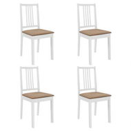 Detailed information about the product Dining Chairs With Cushions 4 Pcs White Solid Wood