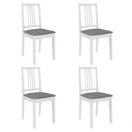 Detailed information about the product Dining Chairs With Cushions 4 Pcs White Solid Wood