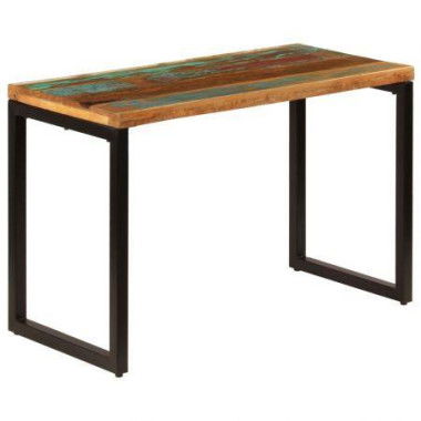 Dining Table 115x55x76 Cm Solid Reclaimed Wood And Steel