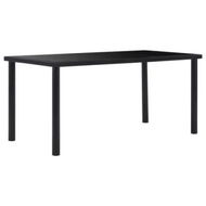 Detailed information about the product Dining Table Black 160x80x75 cm Tempered Glass