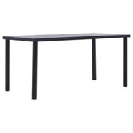 Detailed information about the product Dining Table Black and Concrete Grey 160x80x75 cm MDF