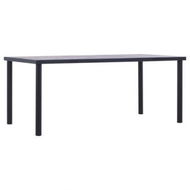 Detailed information about the product Dining Table Black And Concrete Grey 180x90x75 Cm MDF