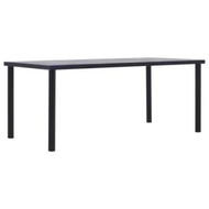 Detailed information about the product Dining Table Black and Concrete Grey 200x100x75 cm MDF