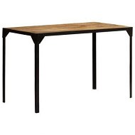 Detailed information about the product Dining Table Solid Rough Mange Wood And Steel 120 Cm