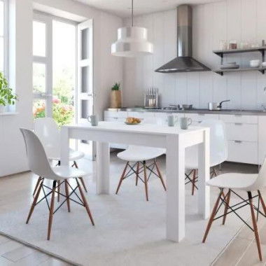 Dining Table White 120x60x76 cm Chipboard