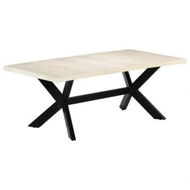 Detailed information about the product Dining Table White 200x100x75 cm Solid Mango Wood