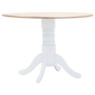 Detailed information about the product Dining Table White and Brown 106 cm Solid Rubber Wood