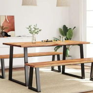 Detailed information about the product Dining Table with Live Edge 160x80x75 cm Solid Wood Acacia